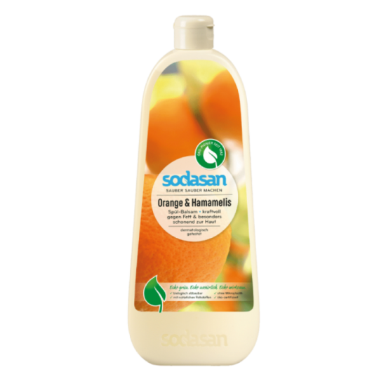 Detergent vase lichid cu balsam bio portocala 1L Sodasan