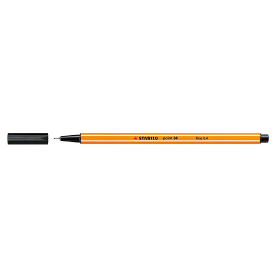 Liner Stabilo Point 88, varf fetru, 0.4 mm, negru