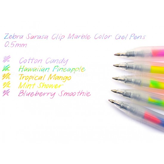 Pix cu gel Sarasa Marble 5 culori/set Zebra