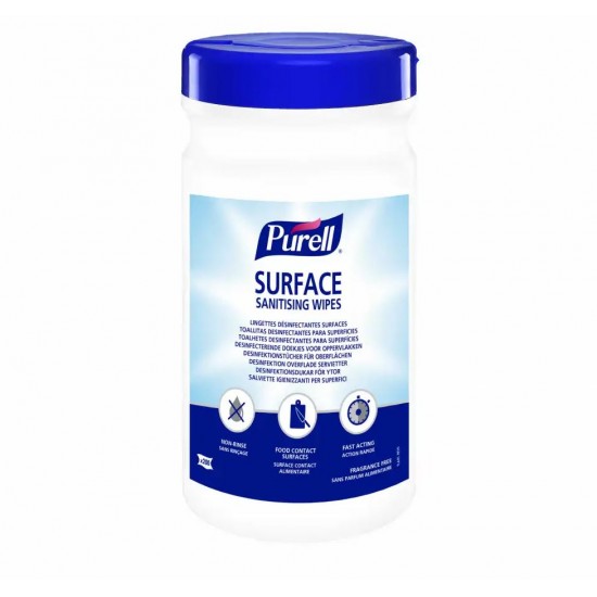 Servetele dezinfectante, Purell Surface, pt suprafete, 200 portii/pachet